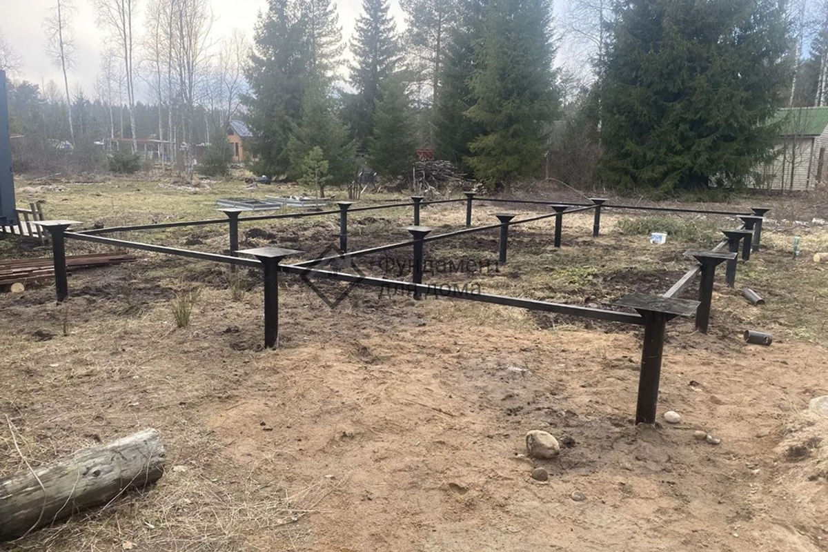 Монтаж свайно-винтового фундамента в посёлке Поляны Выборгского района